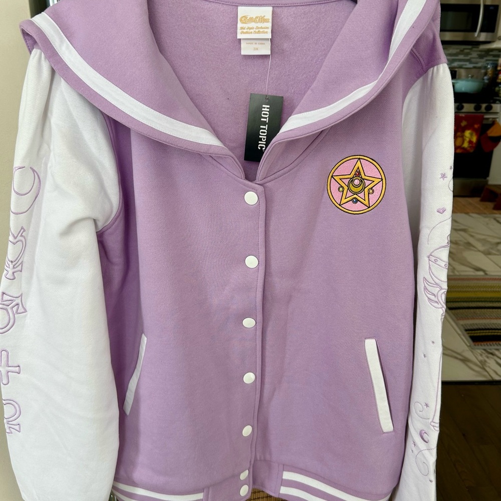 Pretty Guardian Sailor Moon Embroidered Girls Varsity Jacket